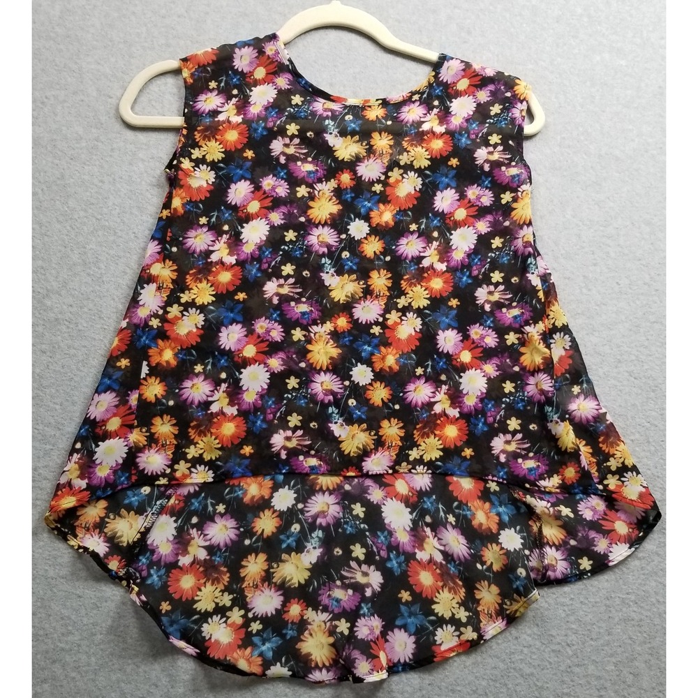 D-Signed Tank Top Girls Medium M Floral Sleeveless Disney High Low Spring Summer